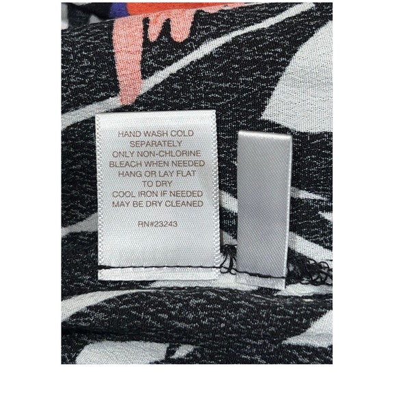 NY & Co. Women's Size S Tropical Bird Print Wrap Midi Dress Black White Small - Picture 7 of 7